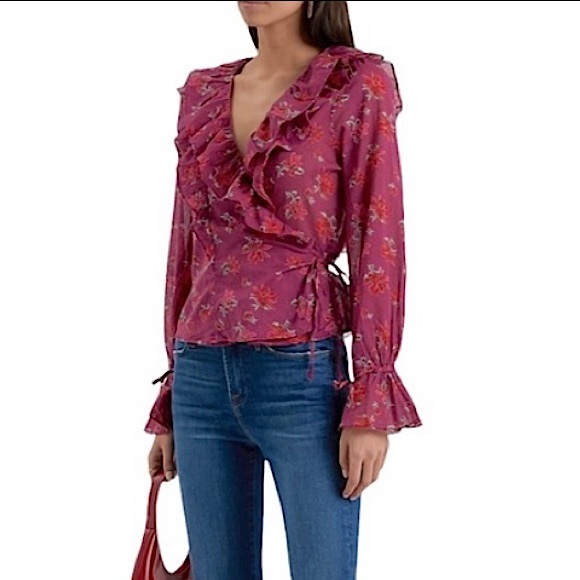 Free People Amanda Ruffle Top in Sultry Combo. Size Small. New - Picture 3 of 13